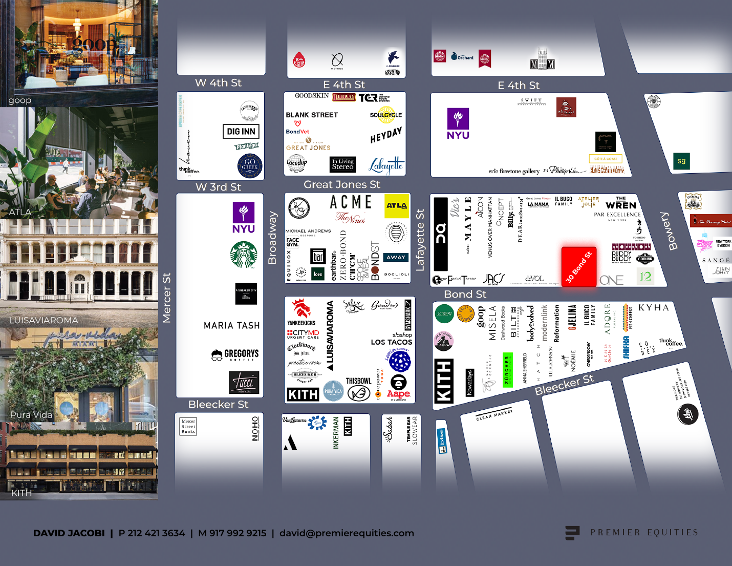 Map of the shops around 30 Bond Street
